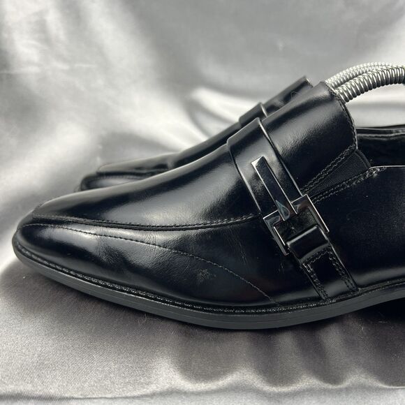 Stacy Adams Abram Men's 9.5W Moc Toe Slip On Black Leather Dress Shoes 20186-001 - Picture 12 of 17